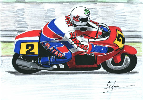 カー バイクイラスト紹介 ホンダｎｒ500 1979 夜カフェ ダイアモンドヘッド